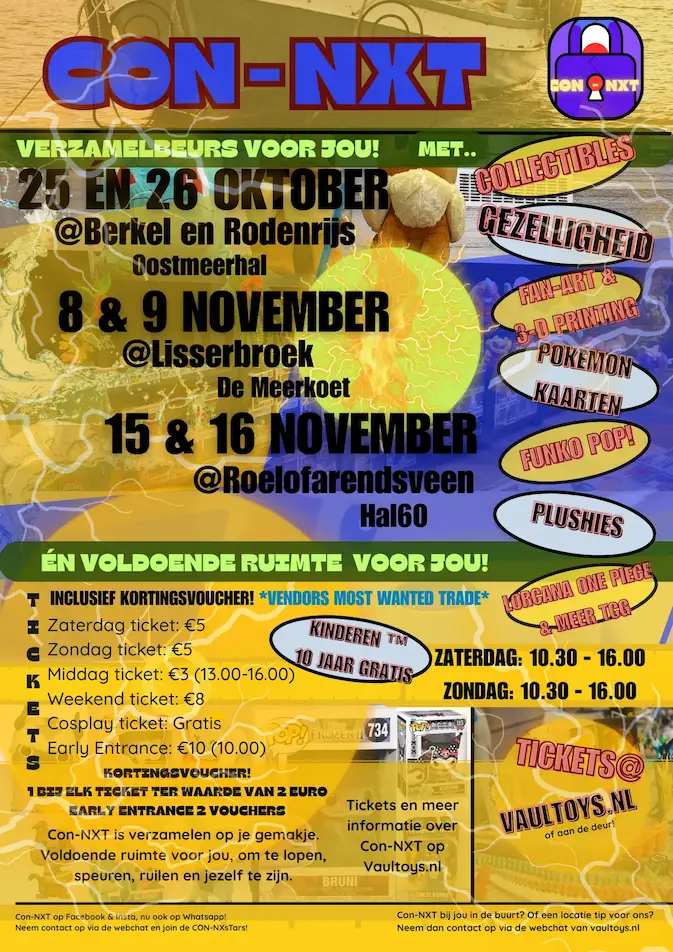 Con-NXT TCG-beurs oktober/november 2025 flyer