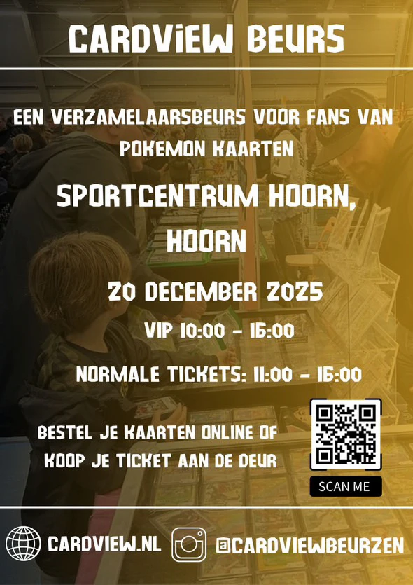 Cardviewbeurs Hoorn flyer voor hun beurs op 20 december 2025